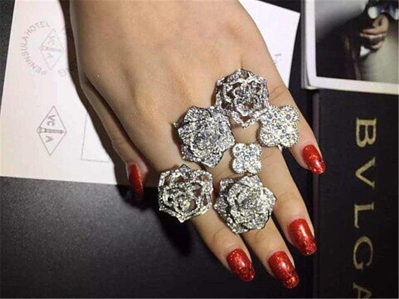 Piaget  full diamonds rose ring 18kt gold  with white gold or yellow gold