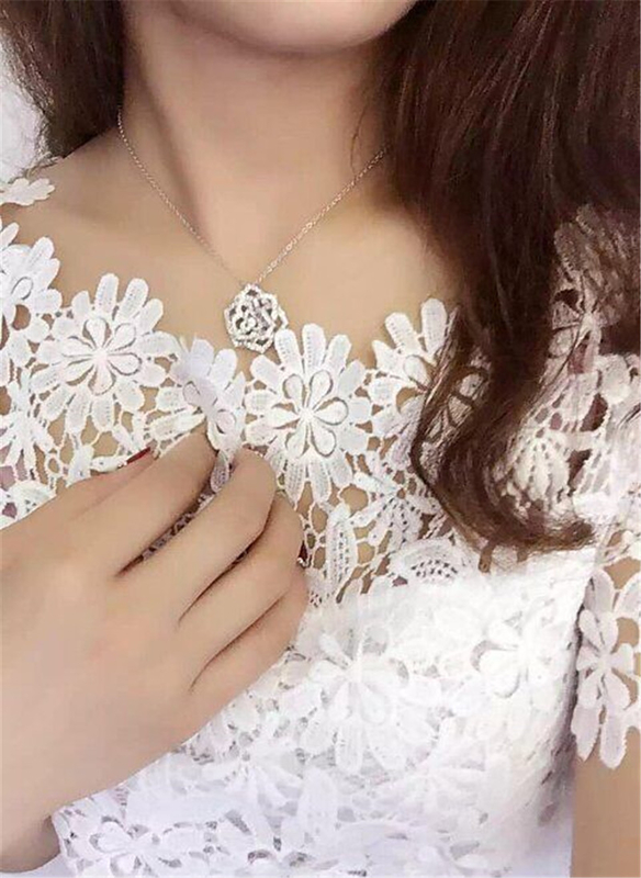 Piaget  full diamonds of  hollow rose necklace 18kt  gold  with white gold or yellow gold or pink gold