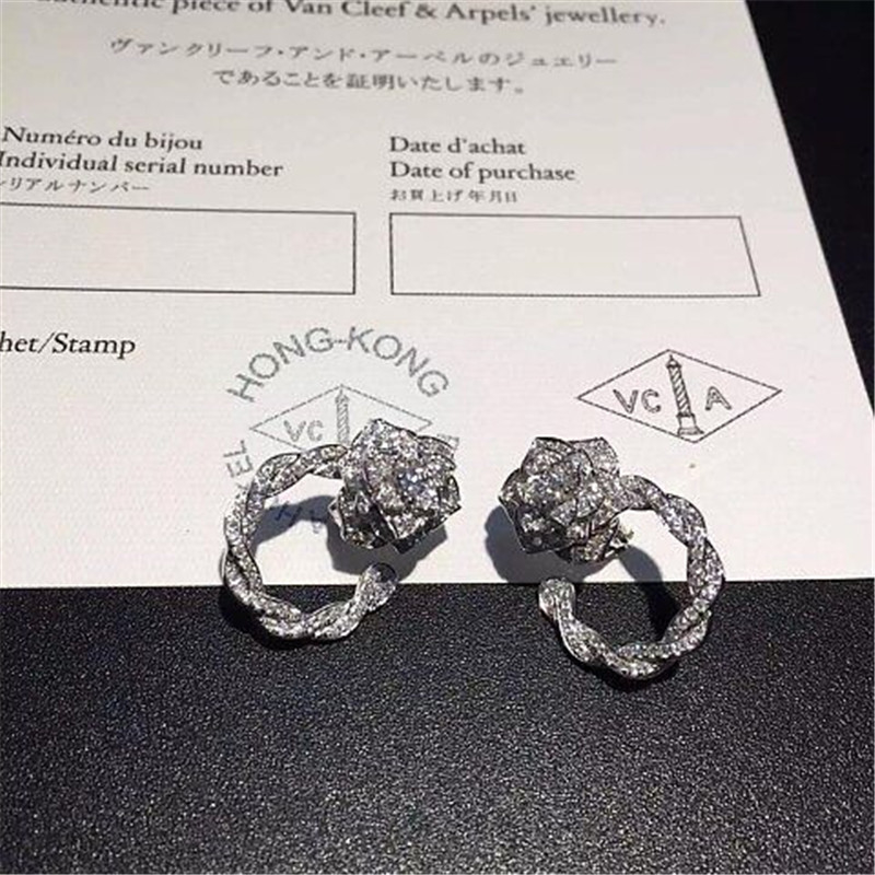 Piaget  diamonds of rose vine  earring 18kt  gold  with white gold or yellow gold