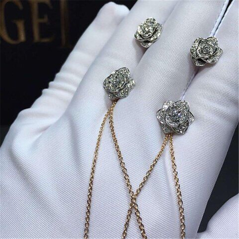 Piaget  mini of  full diamonds rose earring 18kt gold  with white gold or yellow gold or pink gold