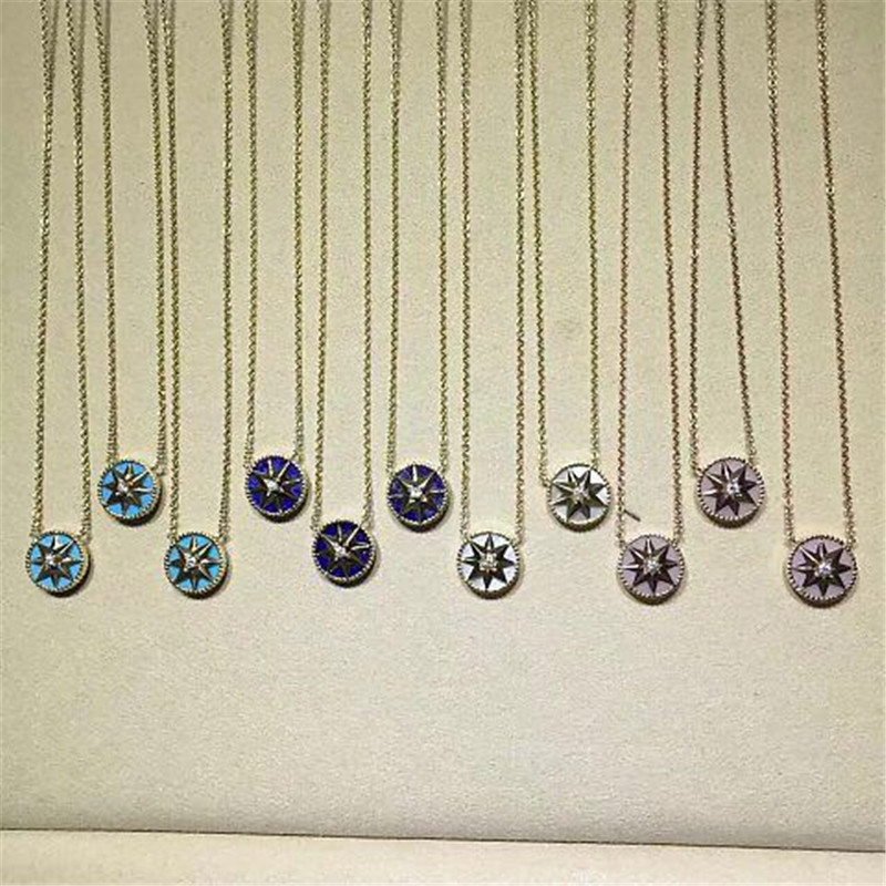  diamonds of star disk necklace 18kt gold  with yellow gold or white gold
