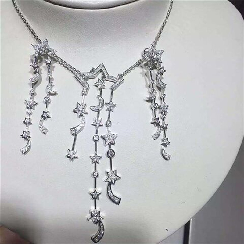 Luxury Brand Jewelry diamonds of comet necklace 18kt gold  with yellow gold or white gold