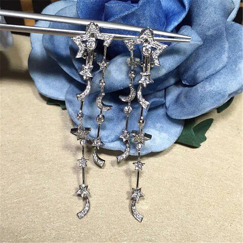 Luxury Jewelry diamonds of comet earring 18kt gold  with yellow gold or white gold