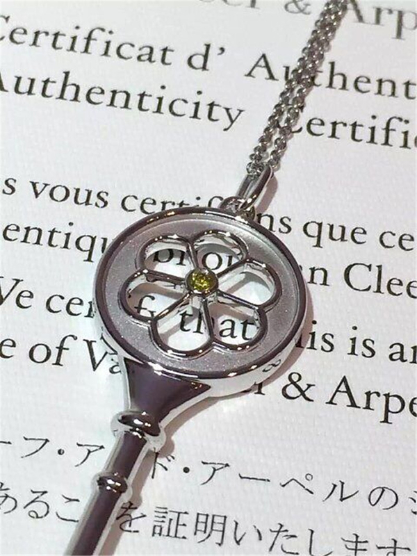  gold key necklace 18kt gold  with white gold or yellow gold or pink   gold