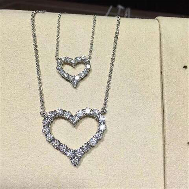  full diamonds love necklace 18kt gold  with white gold or yellow gold or pink   gold