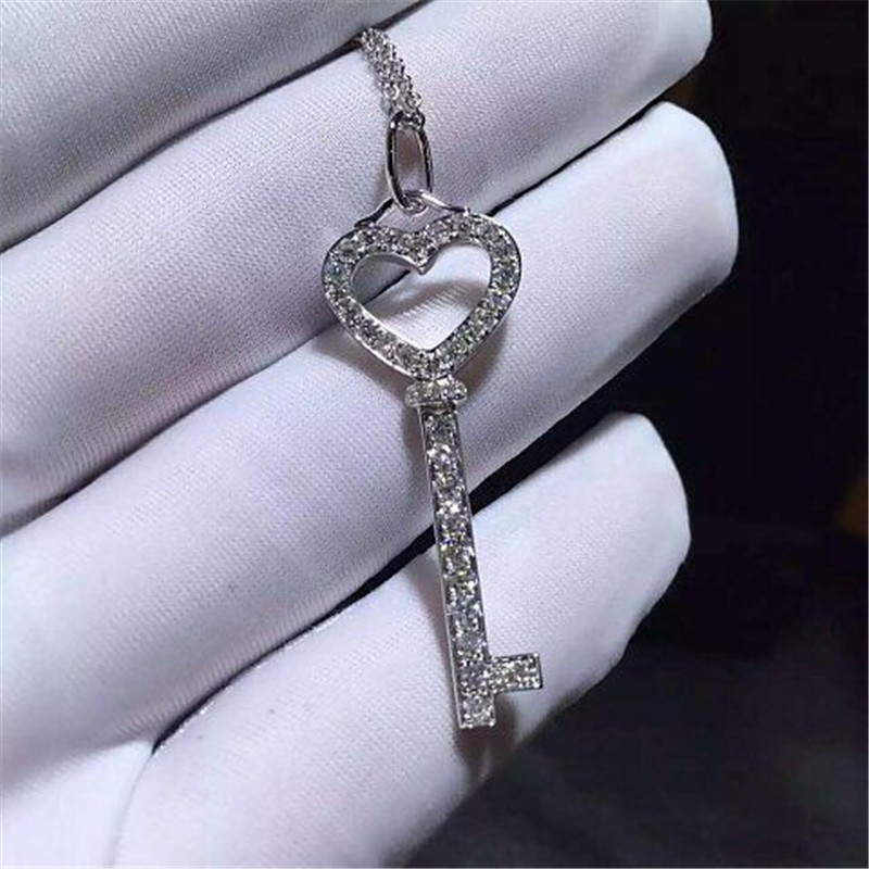   full diamonds of mini love key necklace 18kt gold  with yellow gold or white gold