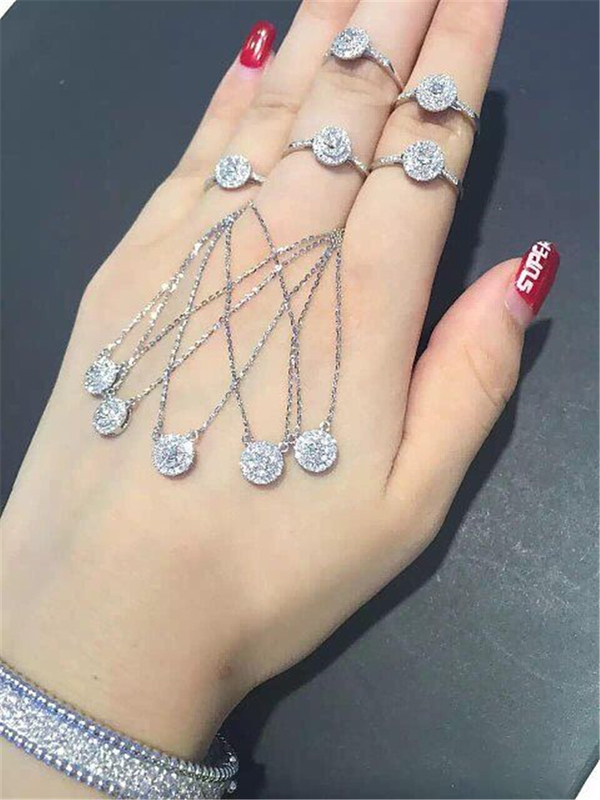  diamonds of necklace-ring 18kt gold  with yellow gold or white gold or pink gold