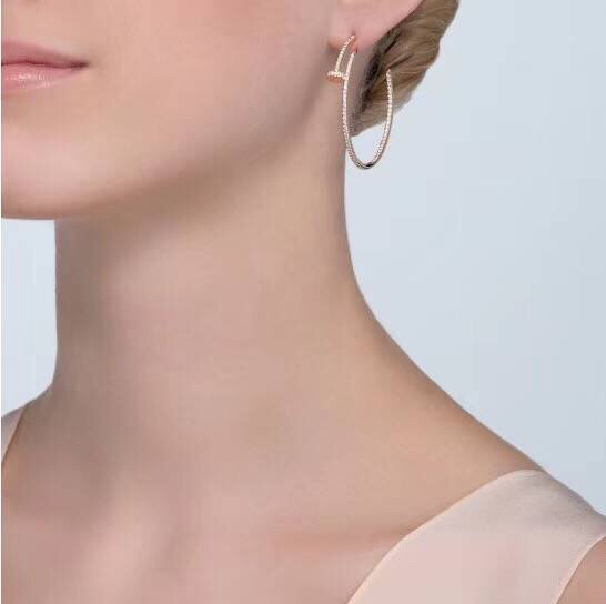 18k Gold Car Tier Juste Un Clou Earrings  Full Set Gift Box With Certificate Vs Natural Diamonds