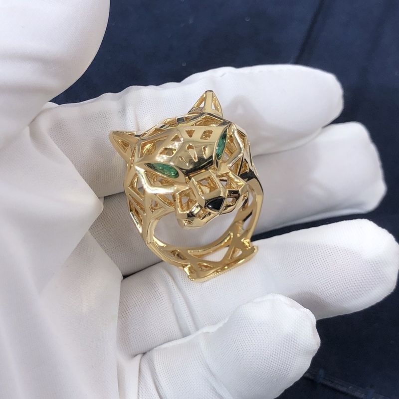 Hot Style Fashion Custom Fine Jewelry 18k Pure Gold Natural Diamonds PanthèRe De Car Tier Ring
