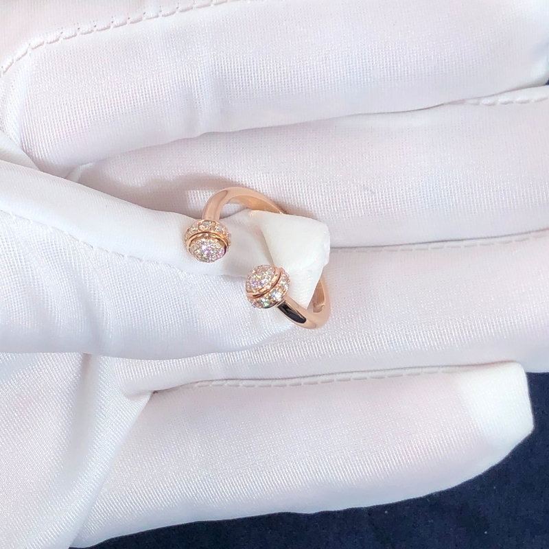 High-End High Quality  Fine Jewelry Pure 18k Gold Jewelry Piaget Possession Open Ring Natural  Diamonds Ring
