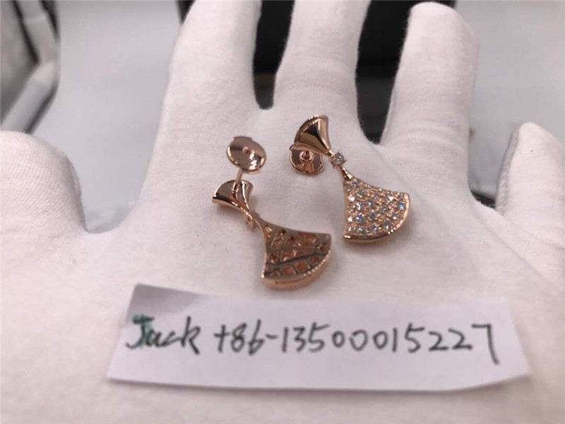  full Diamonds earrings in 18 kt pink gold or yellow gold