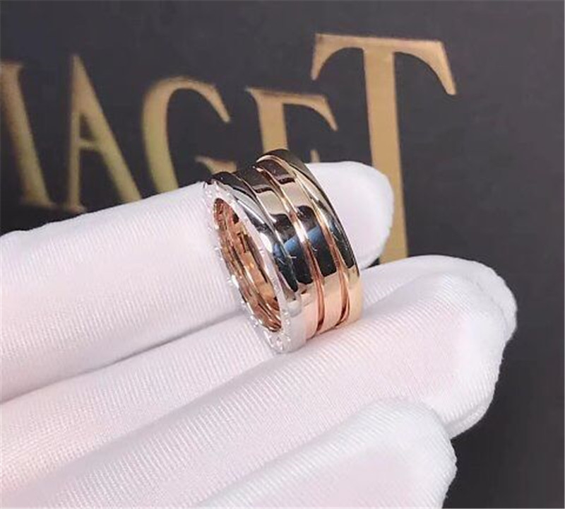   three color  ring in 18 kt  yellow gold or white gold