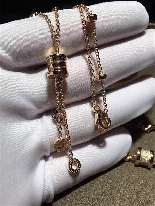   classic mini  spring  gold  necklace 18kt gold  with white gold or  yellow gold or  pink(rose)gold