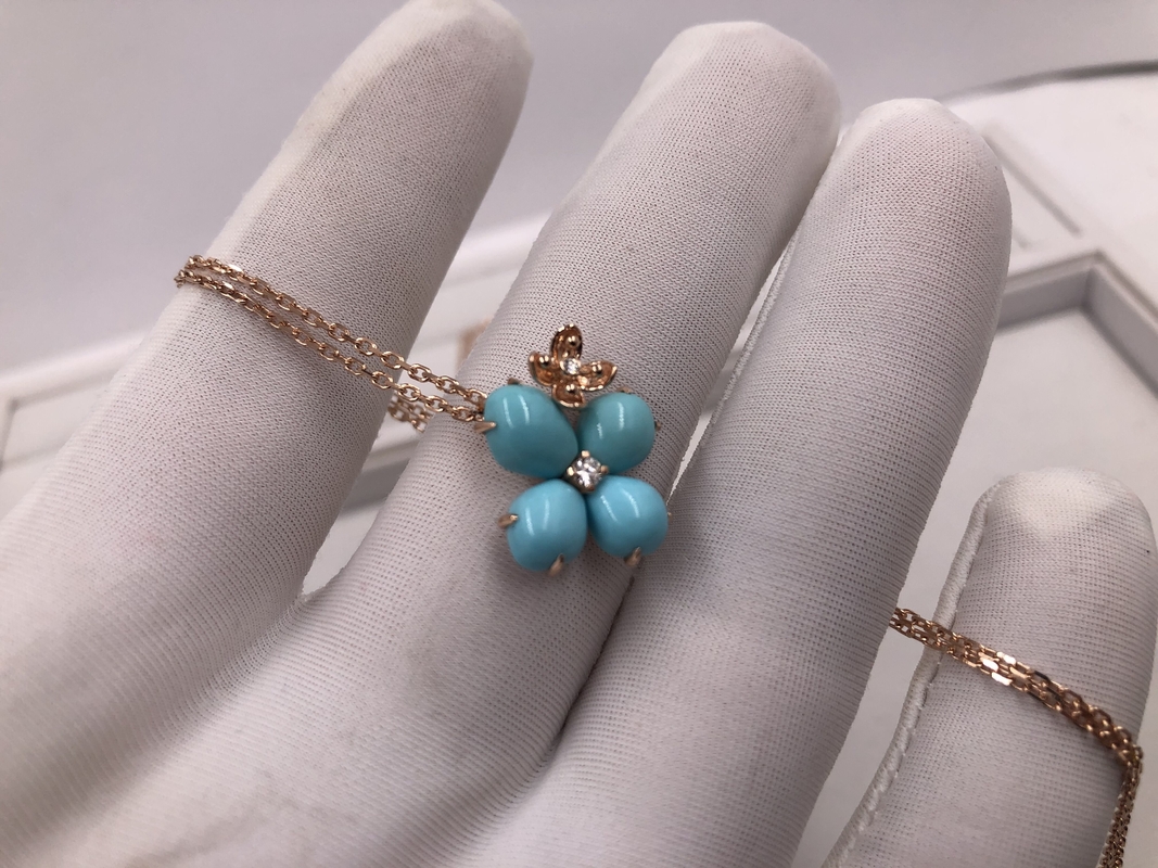 Brand jewelry necklace 18K Gold real Diamond